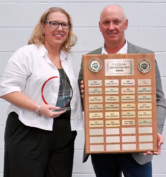  Presenting Award is Darryl Boudreau past Chair of the PEISAA