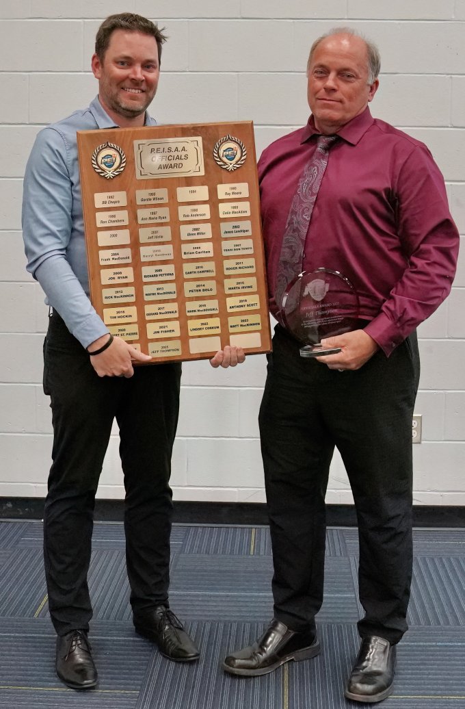 Presenting the Award to Jeff is Officials Commissioner Brett Corcoran